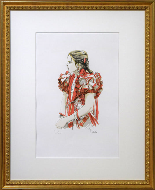 斎藤三郎「少女マリア」リトグラフ 絵画買取・販売の小竹美術