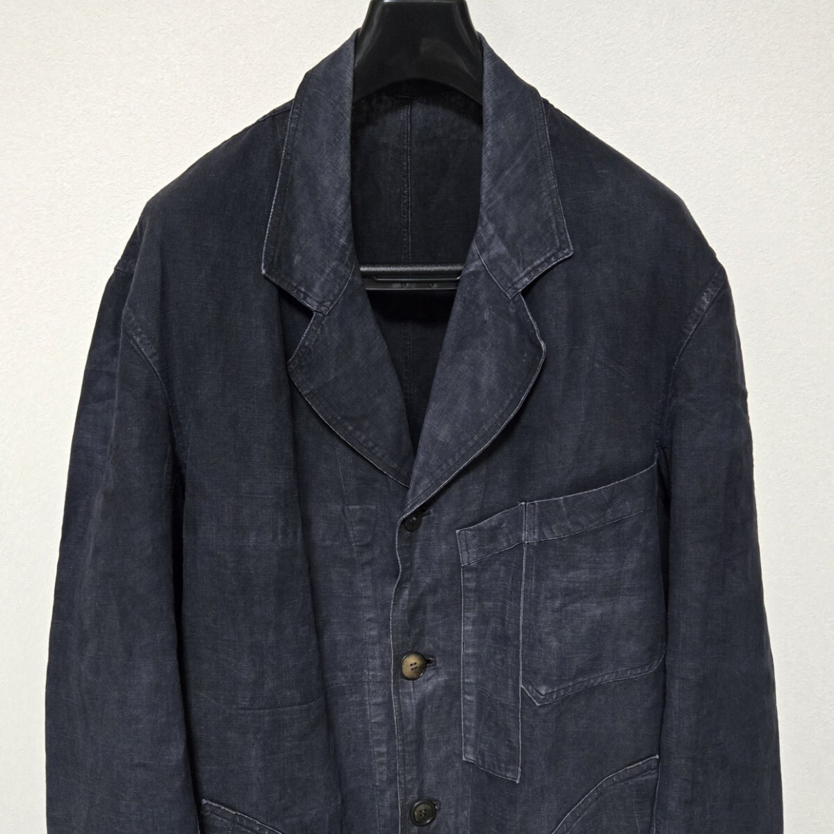 1930s ブラックリネン マキニョン コート salache フランス