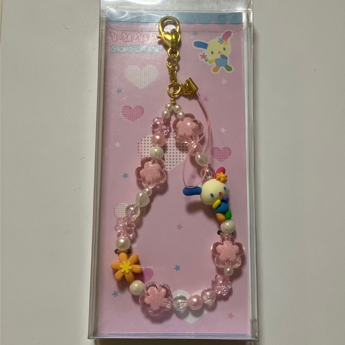 ウサハナ スマホストラップ ビーズ フォンストラップ スピンズ コラボ