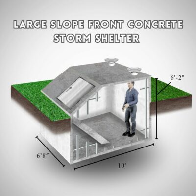 Large EZ Access Slope Front Concrete Storm Shelter - Branson