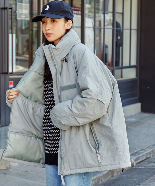 2WAY 撥水ナイロン ビッグシルエット ミリタリーショート中綿
