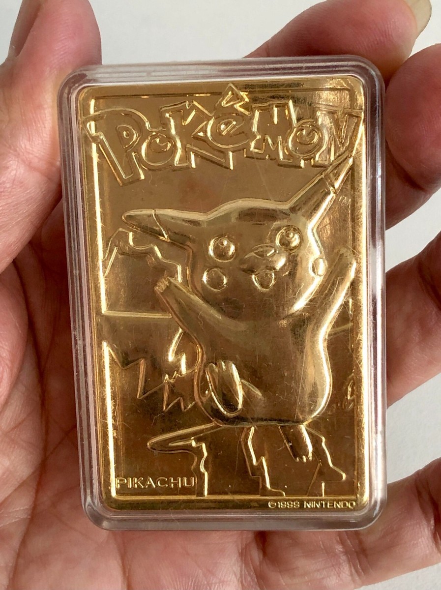 Pokemon Pikachu Vintage 23k Gold Plated Trading Card 1999 Burger