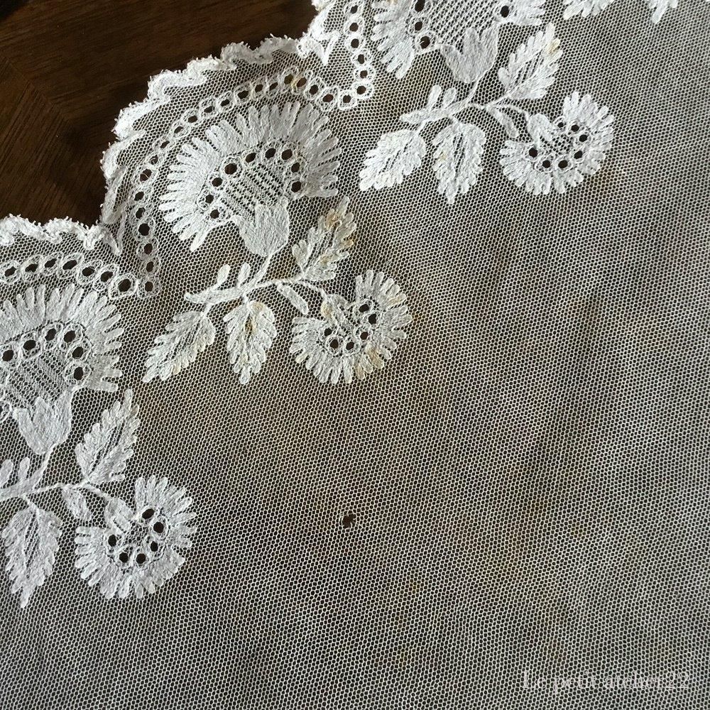 長方形) フランス 19世紀 アンティーク ウエディングベール チュール