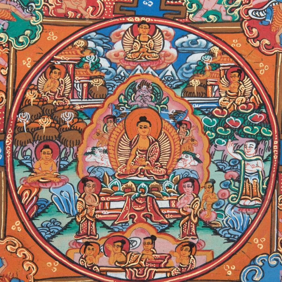 送料無料 観音菩薩 タンカ 仏画 〔一点物〕タンカ アヴァローキテ