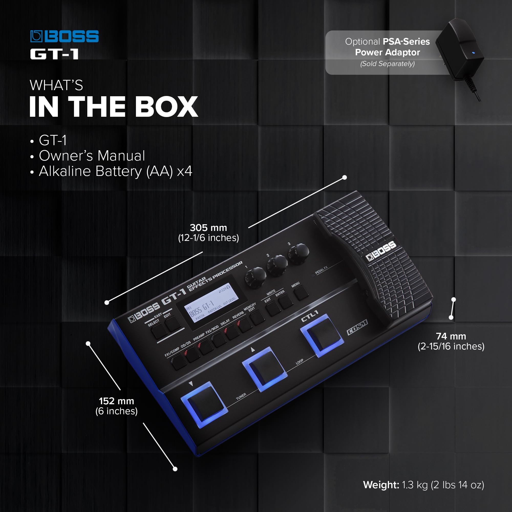 BOSS GT-1 | Compact Guitar Effects Processor | Packed with Iconic