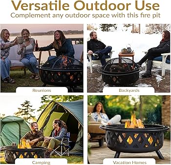 Amazon.com : Sunnydaze Crossweave Outdoor Fire Pit - Wood-Burning