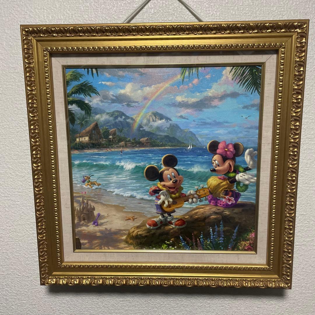 トーマス・キンケード ミッキー＆ミニー /イン ハワイ 真作 額付 ディズニー トーマス・キンケード ミッキー＆ミニー /イン ハワイ 真作 額付