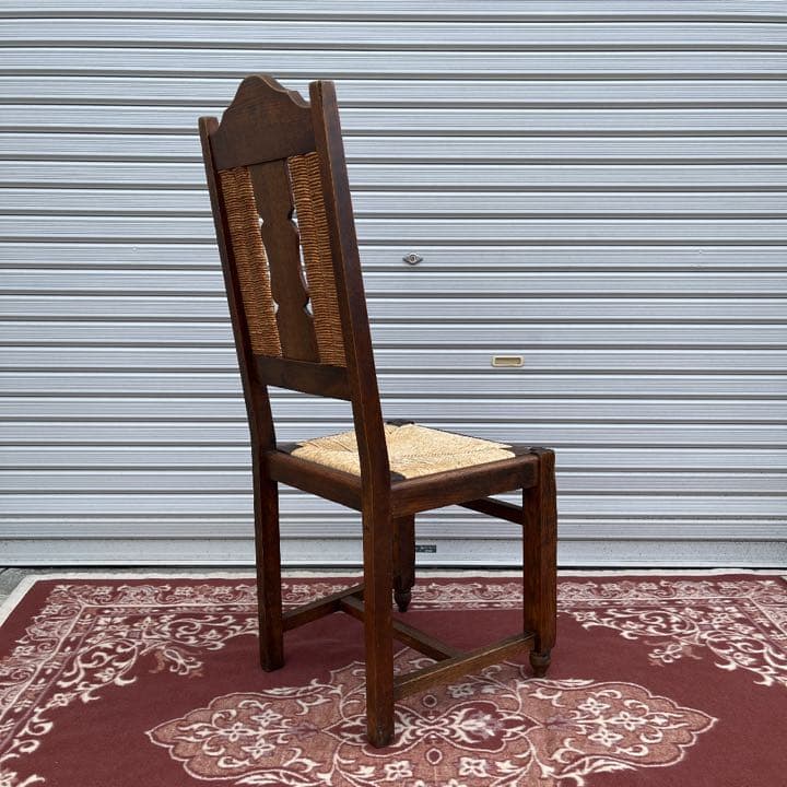 アンティーク古家具 ◾️オーク材 木製家具 ペーパーコードダイニングチェアB