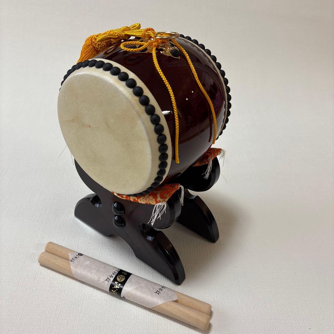ミニ和太鼓　バチ　本格的太鼓　太鼓　台セット　記念品　装飾品