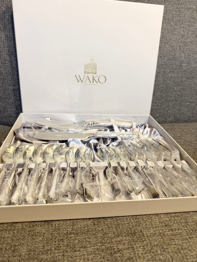 【新品未使用】WAKO 銀座和光 銀仕上げ カトラリー 20本 箱付き