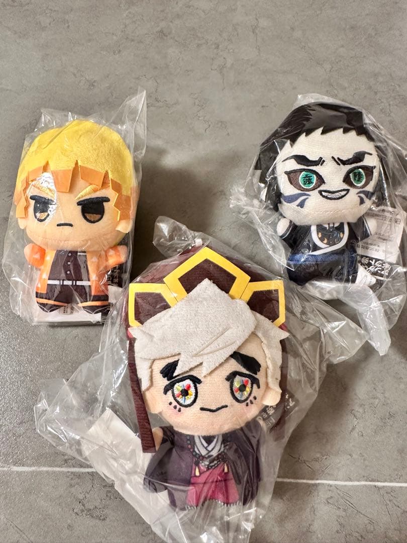 お顔厳選‼️鬼滅の刃　ちびぐるみ　善逸　獪岳　童磨　セット 無限城編で登場するキャラクターたちが続々💥／ アニメ「鬼滅の刃