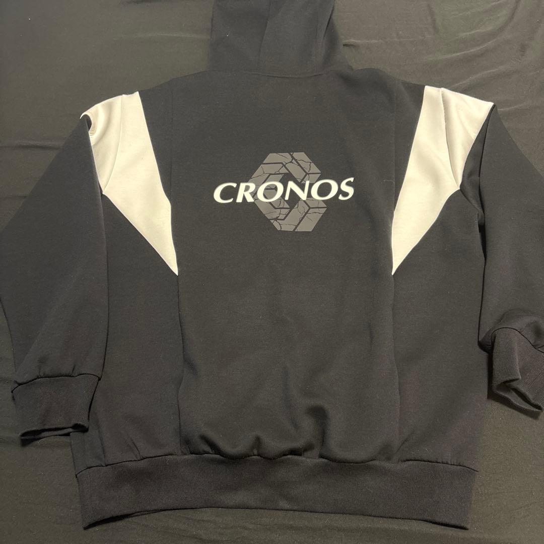 CRONOS クロノス フード付きパーカー M ブラック/ホワイト - メルカリ