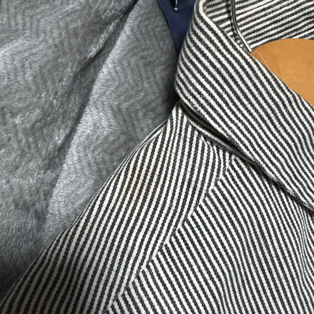 PTP × Subciety 限定 コラボ ワークシャツ グレー ストライプ M