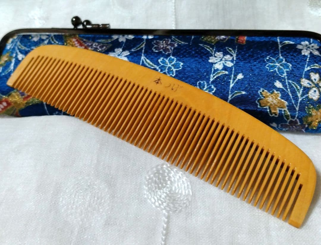 【未使用】本つげ櫛　お六ぐし　15cm