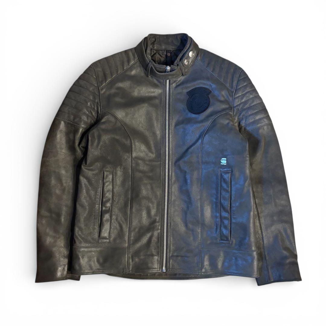 G-STAR RAW ジースター ロウ レザー シングルライダース キルティング G-STAR RAW 革ジャン ライダース Biker Leather Jacket/シングルレザー