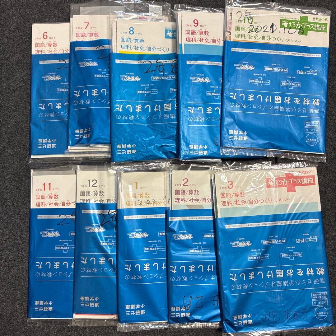 進研ゼミ 小学講座 考える力・プラス 2年生2021年6~3月 10ヶ月分