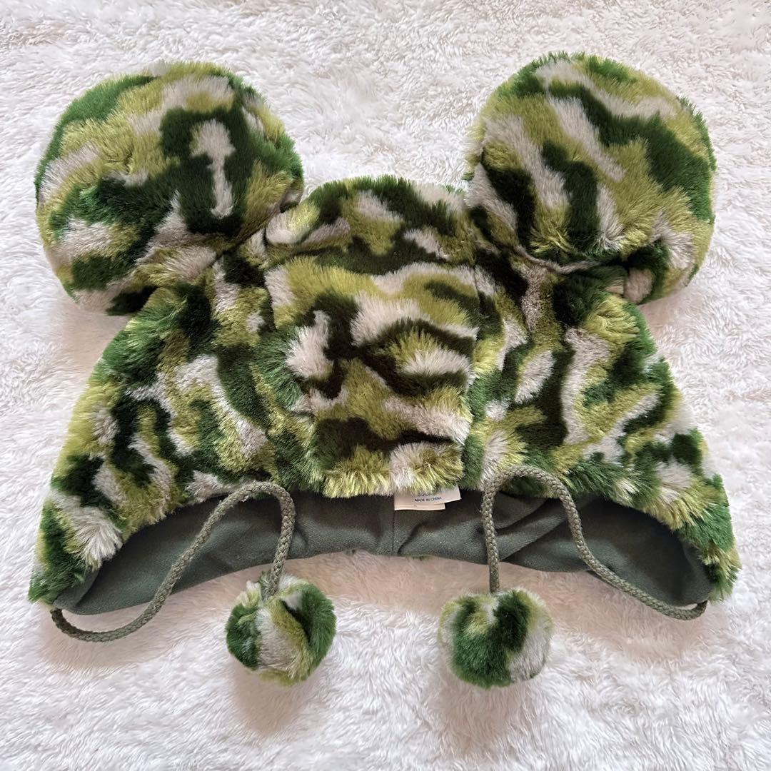 ディズニー　迷彩柄　ミッキー　レア　カモフラージュ　緑　グリーン　ファンキャップ