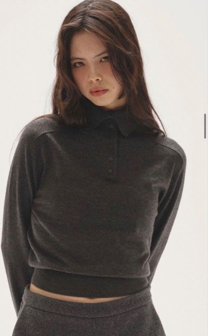 p TODAYFUL Front Botton Knit チャコールグレー