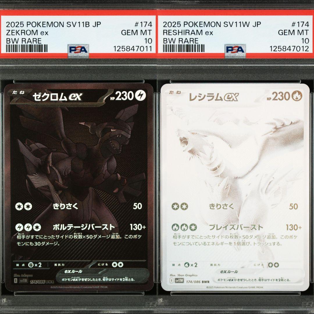 連番 ゼクロムex レシラムex BWR 【PSA10】 ポケモンカード