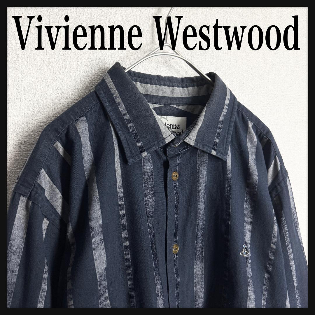 【高級モデル☆シックデザイン】ヴィヴィアンウエストウッド オーブ刺繍 長袖シャツ