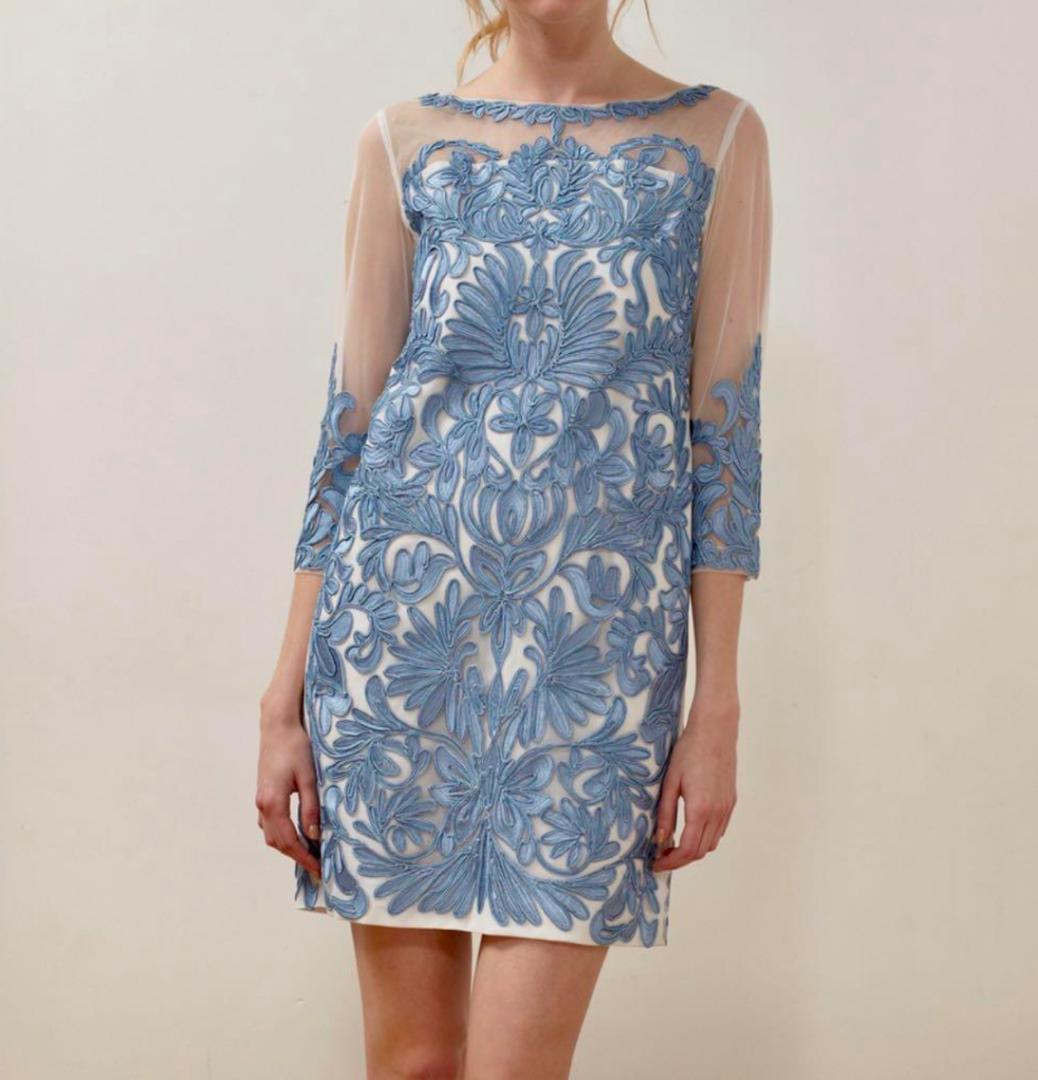 GRACE CONTINENTAL　サテンコード刺繍ワンピース　フォーマル　36