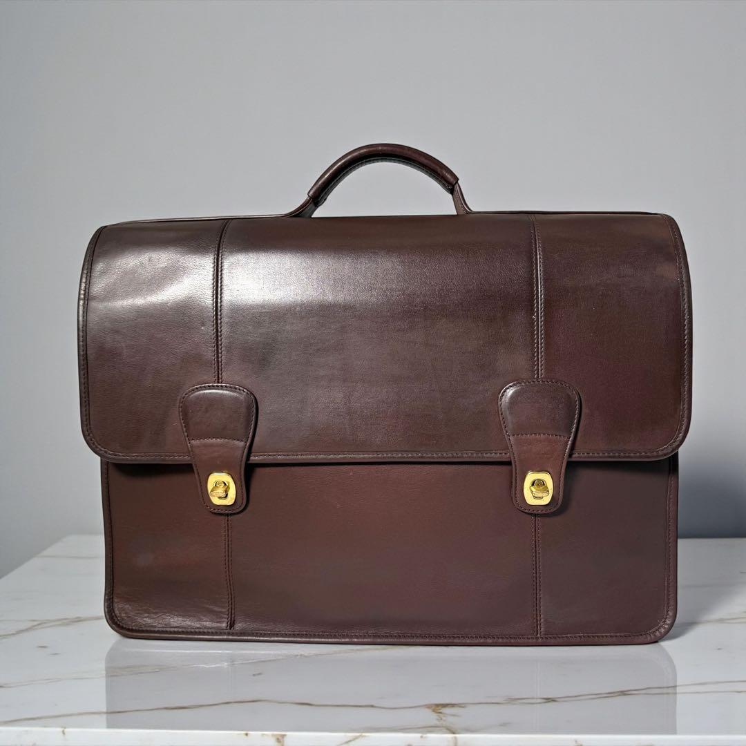 《研堂》オールドコーチ ビジネスバック ブリーフケース ターンロック 本革