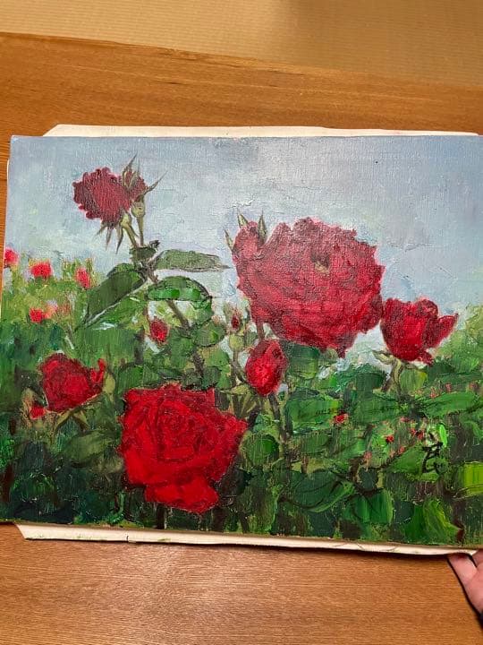 油絵　F６号　バラ